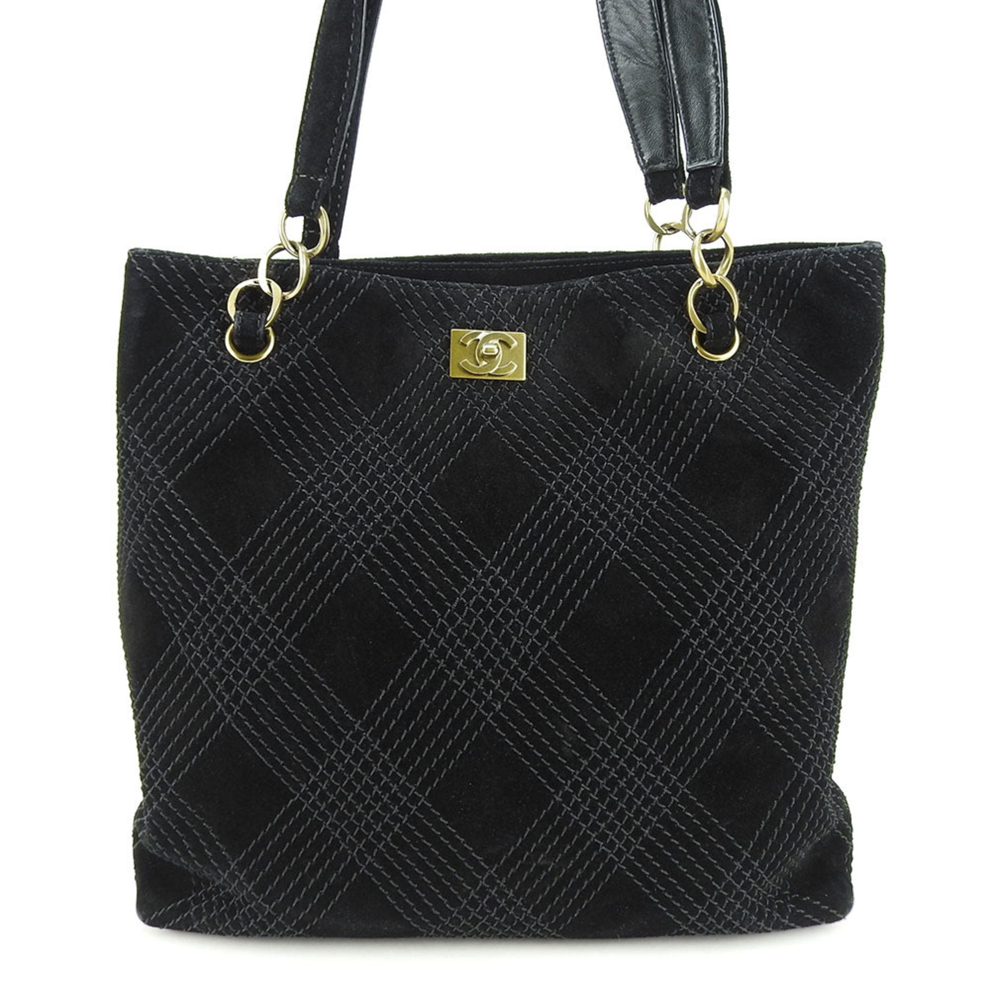 Chanel Wild stitch Black Suede Tote Bag