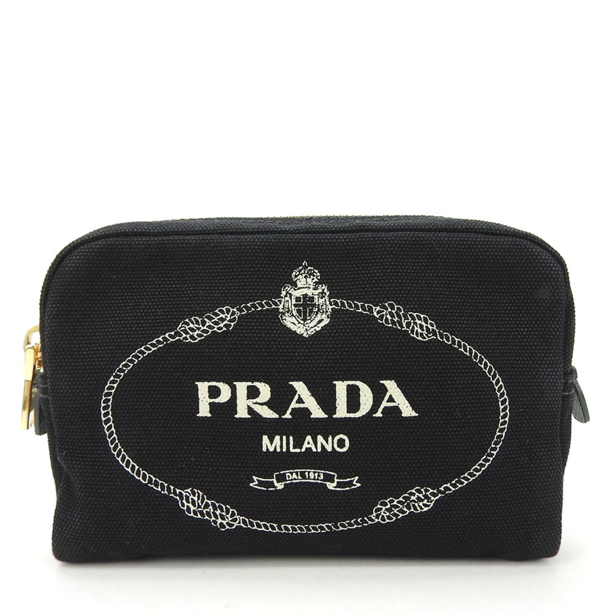 Prada Canapa Black Canvas Clutch Bag