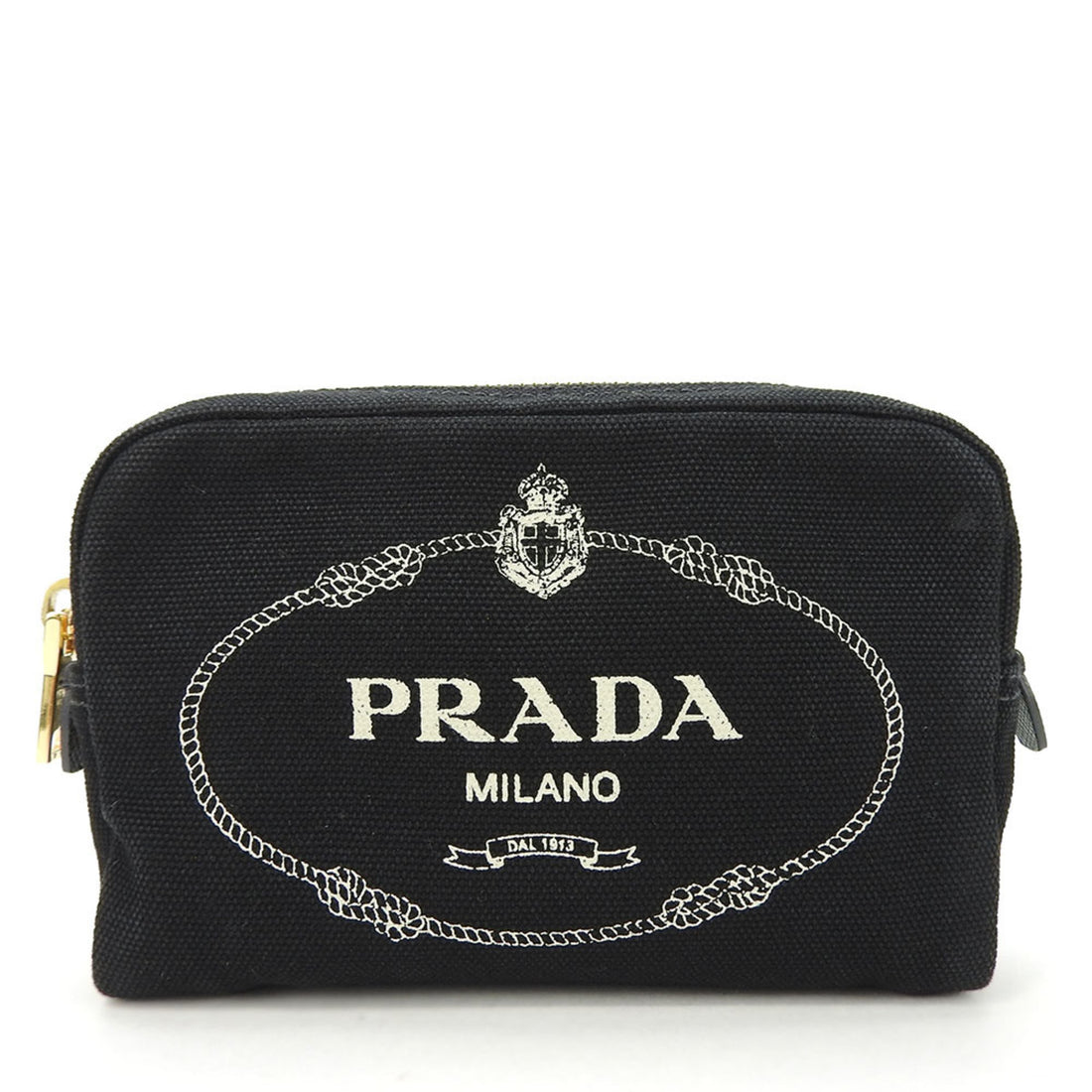 Prada Canapa Black Canvas Clutch Bag