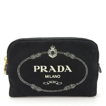 Prada Canapa Black Canvas Clutch Bag