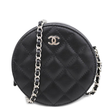 Chanel Round Mini Black Leather Shoulder Bag