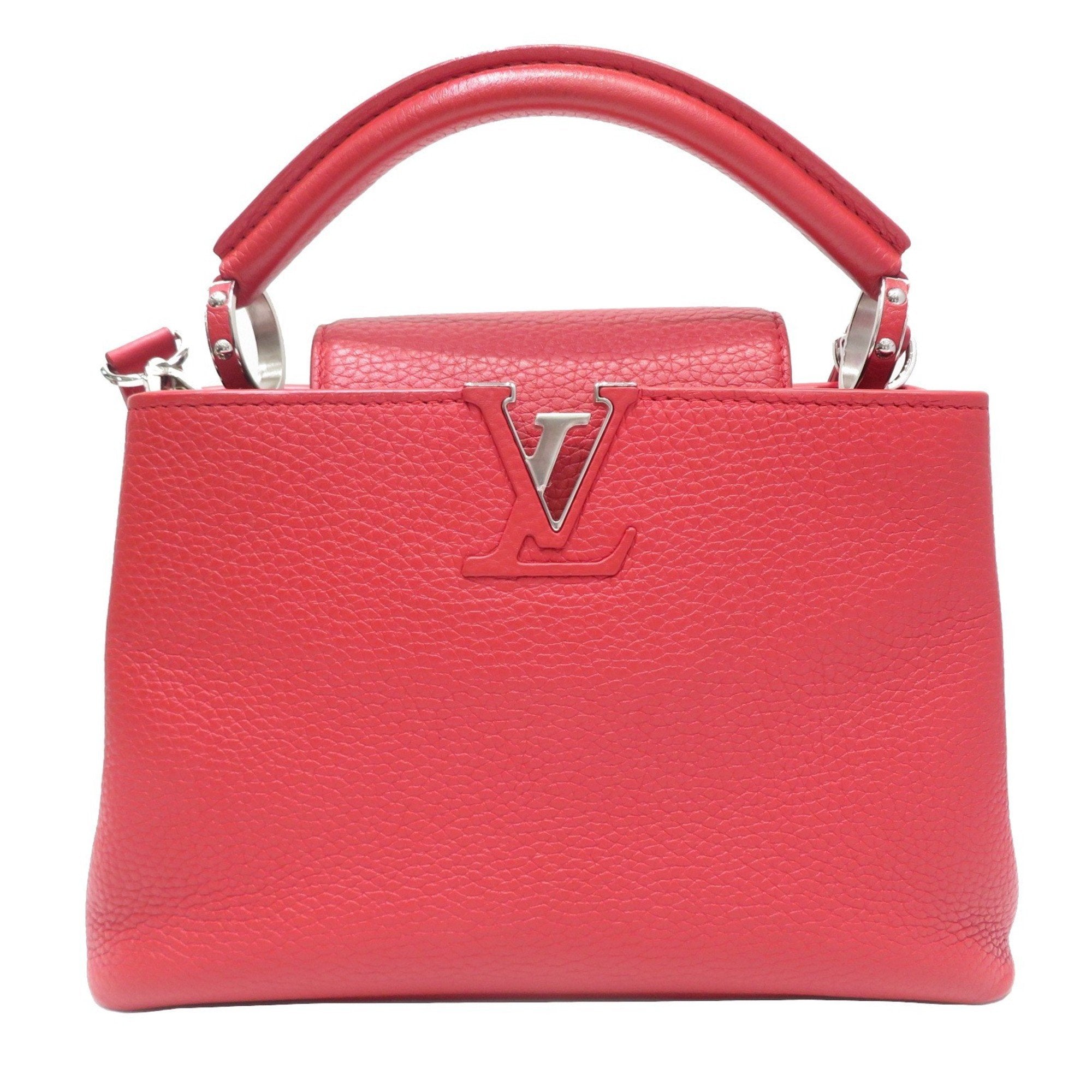 Louis Vuitton Capucines Red Leather Handbag 