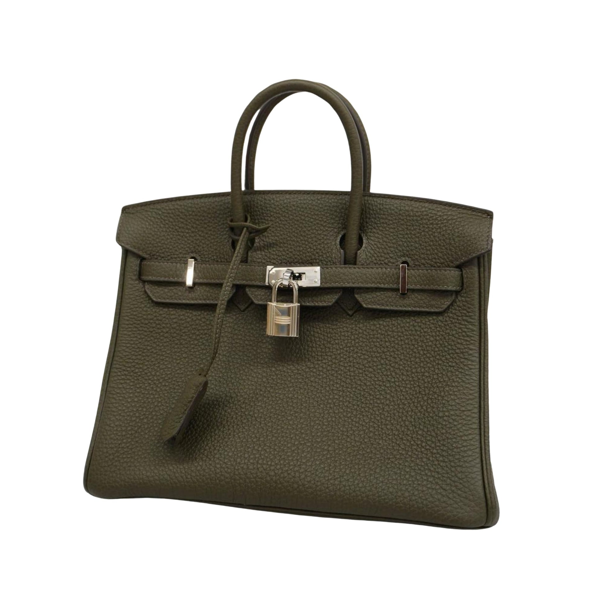 Hermès Birkin 25 Khaki Leather Handbag 