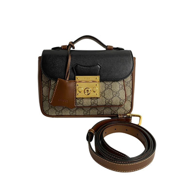 Gucci Padlock Brown Canvas Shoulder Bag