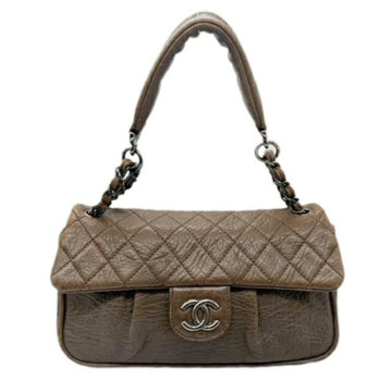 Chanel Single flap Brown Leather Shoulder Bag