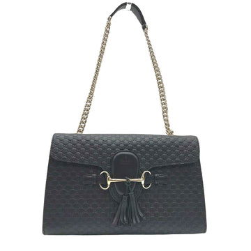 Gucci Emily Black Leather Shoulder Bag