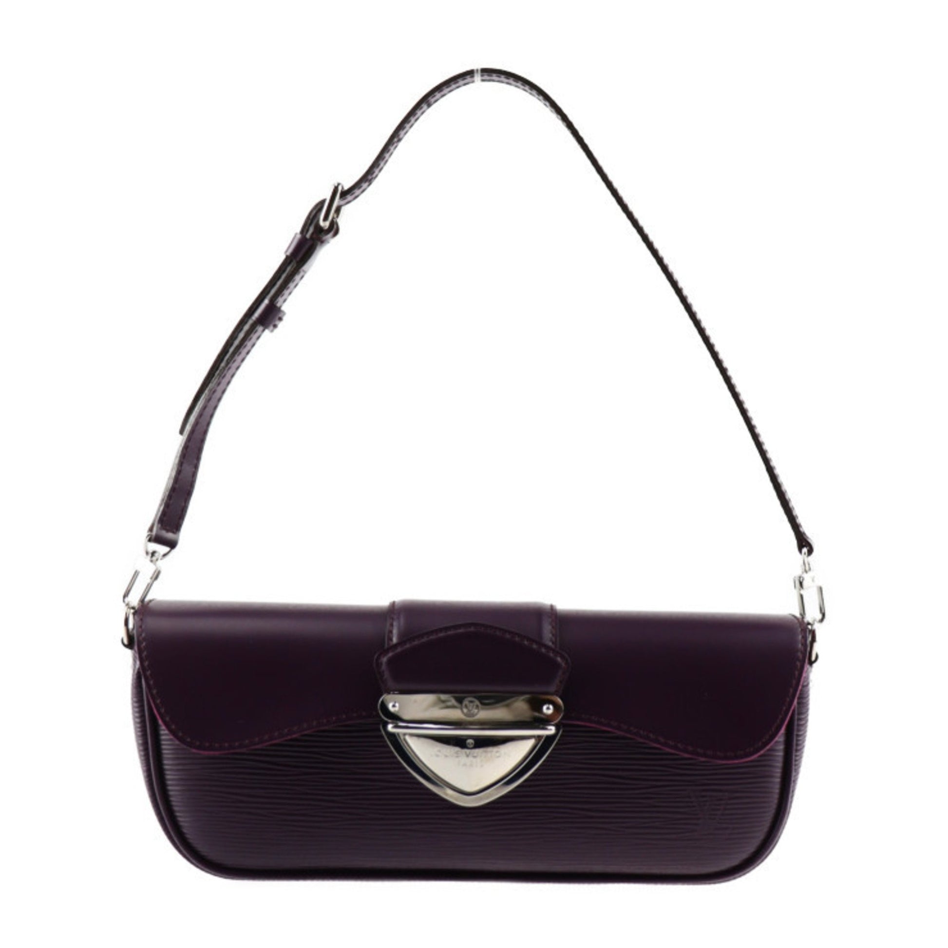 Louis Vuitton Montaigne Purple Leather Clutch Bag