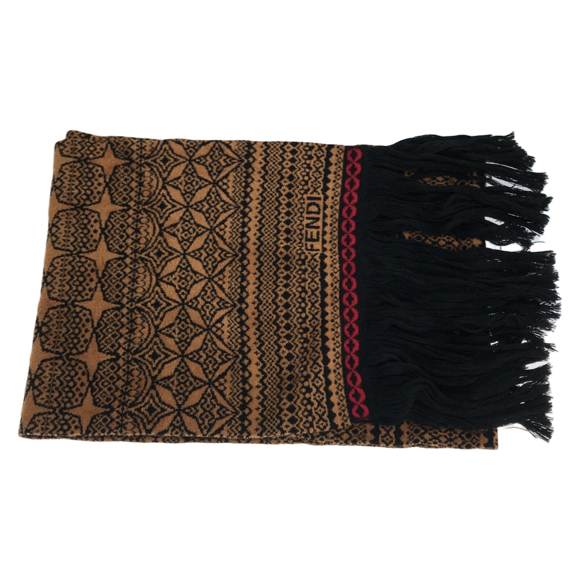 Fendi Brown Wool Scarf 