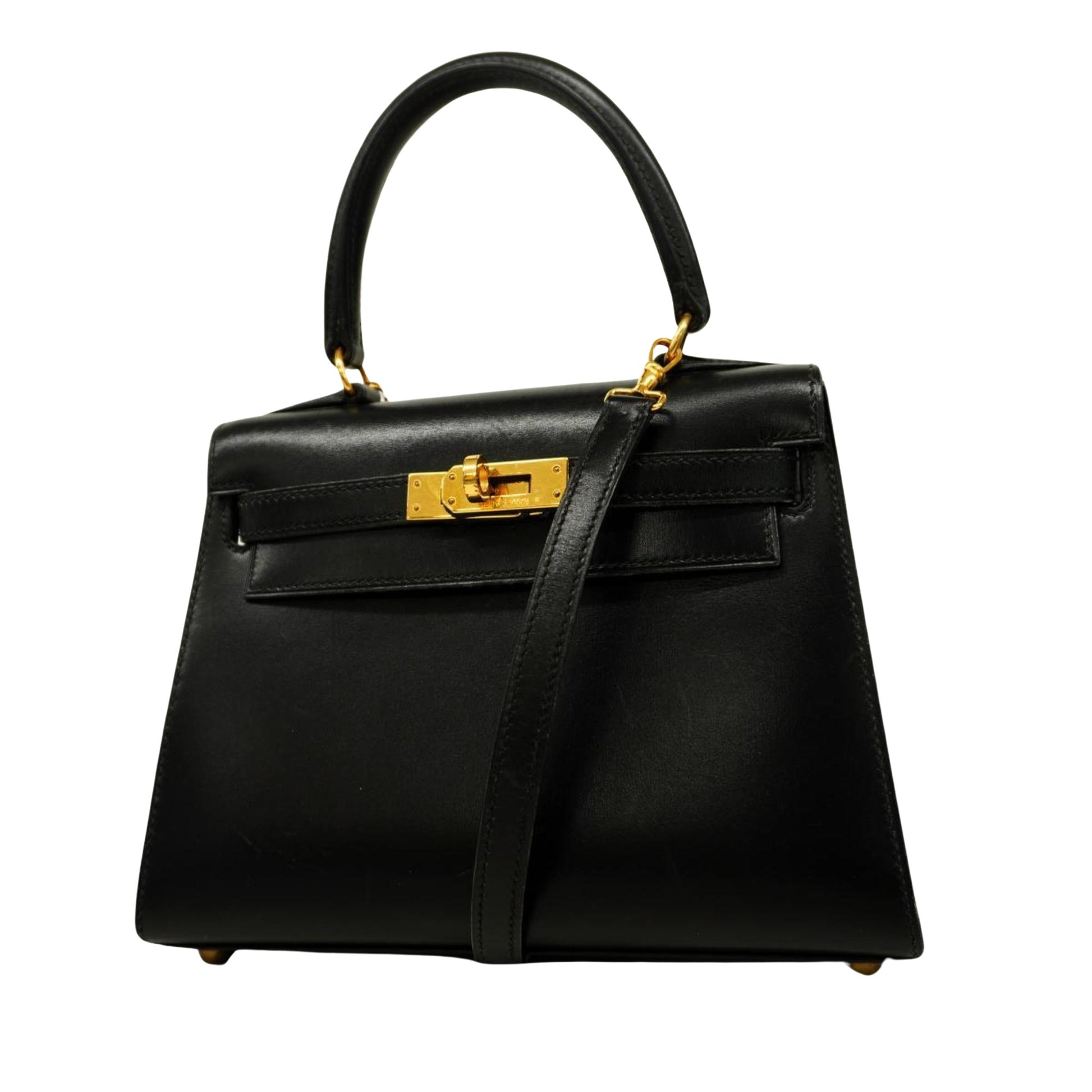 Hermès Kelly Black Leather Handbag 