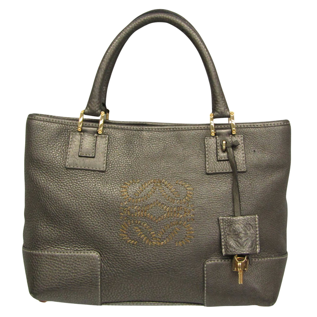 Loewe Anagram Grey Leather Handbag 