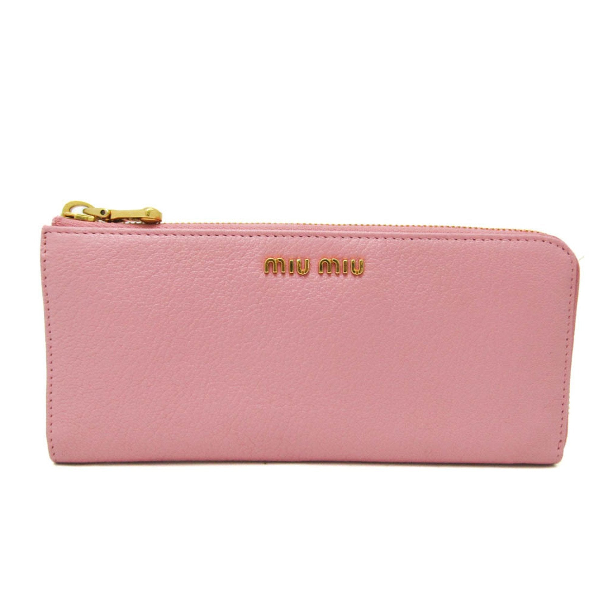 Miu Miu Madras Pink Leather Wallet 