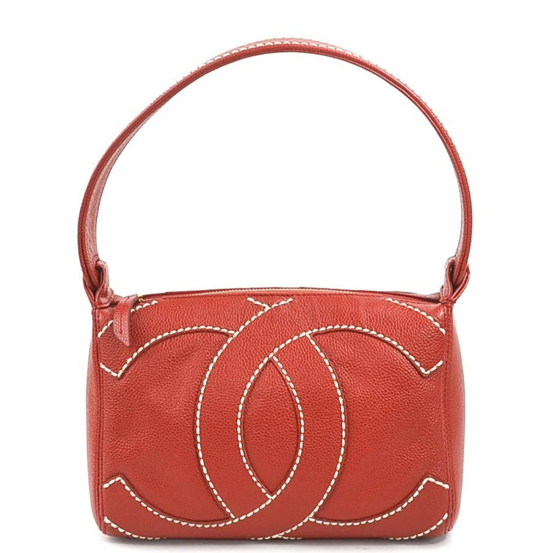 Chanel Coco Mark Red Leather Shoulder Bag