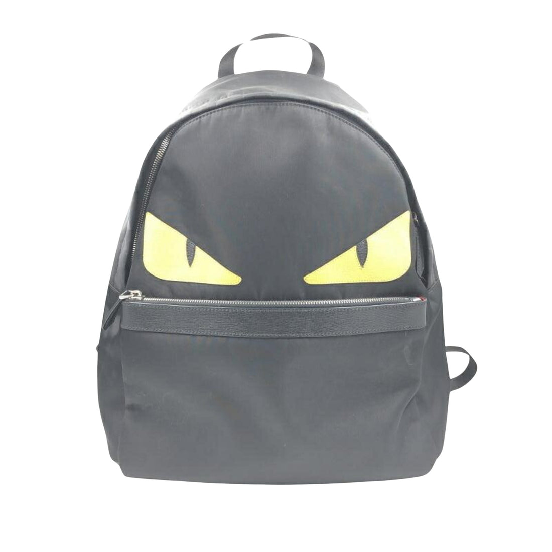 Fendi Monster Black Leather Backpack Bag