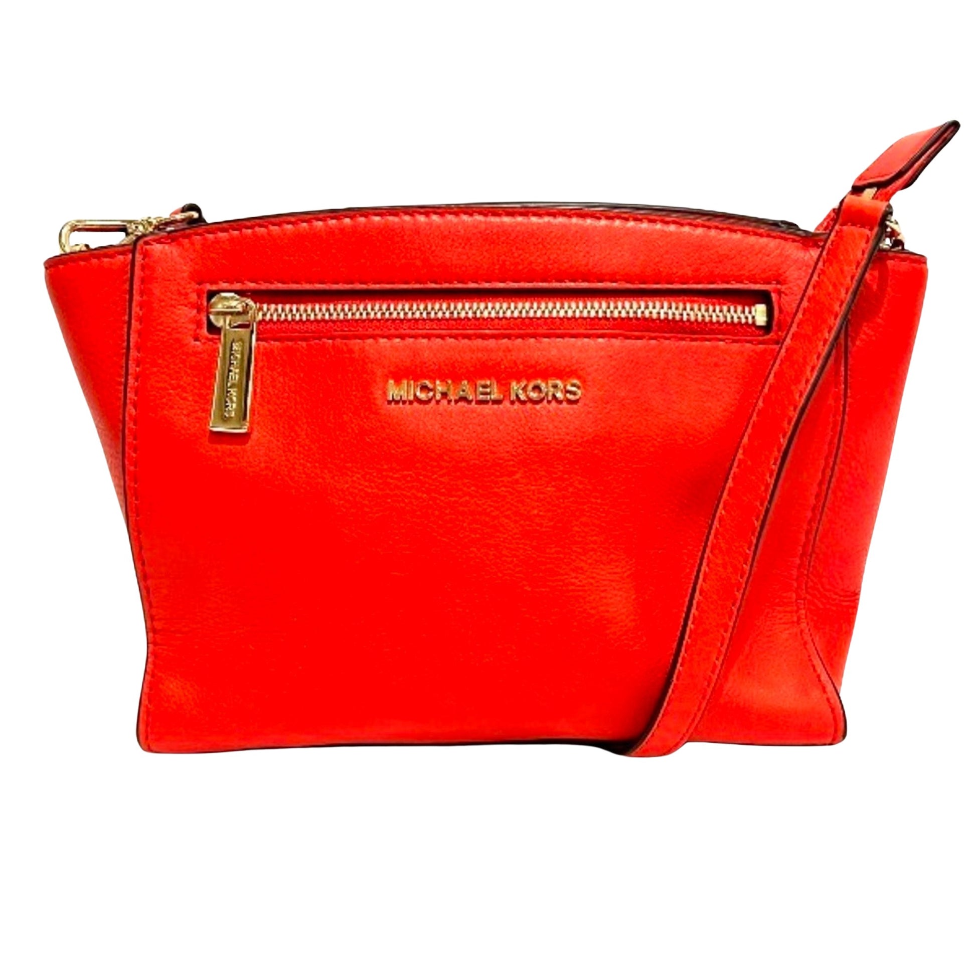 Michael Kors Sophie Orange Leather Shoulder Bag