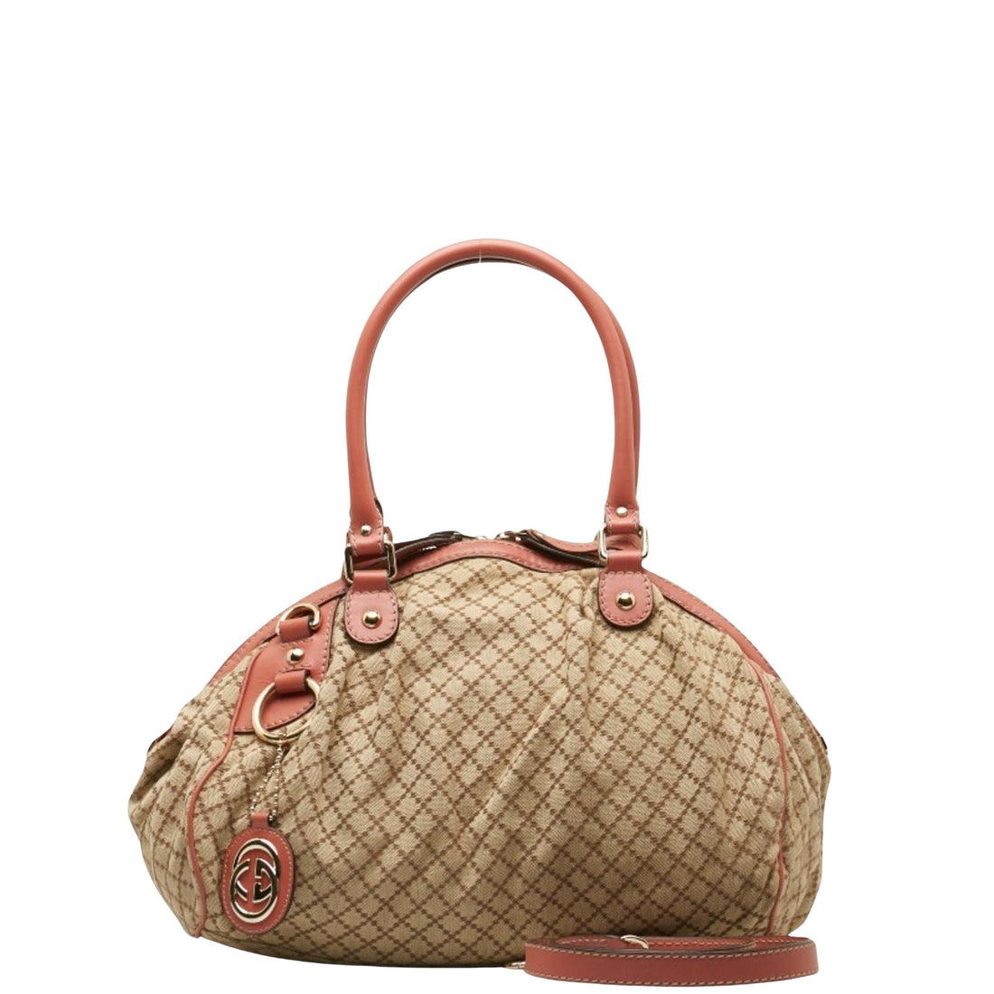 Gucci Diamante Brown Canvas Handbag 