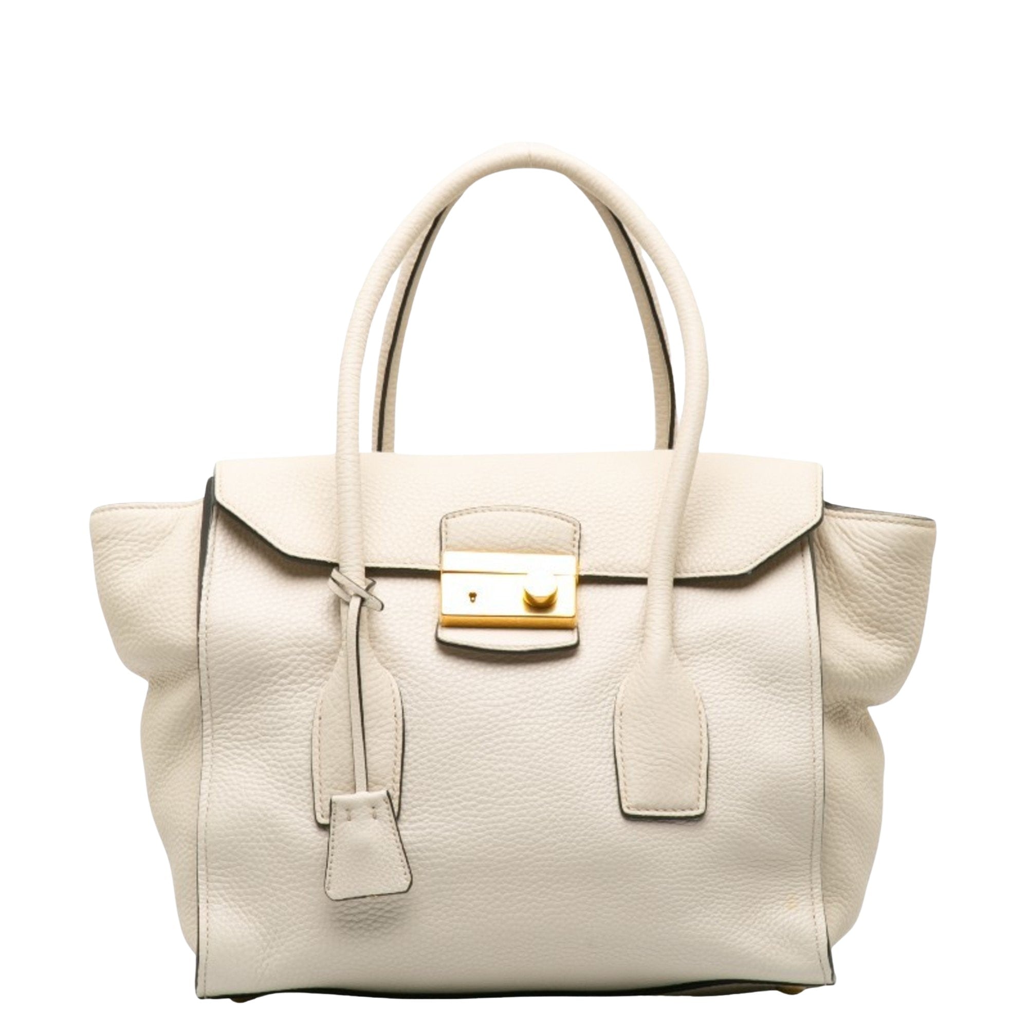 Prada Vitello White Leather Handbag 