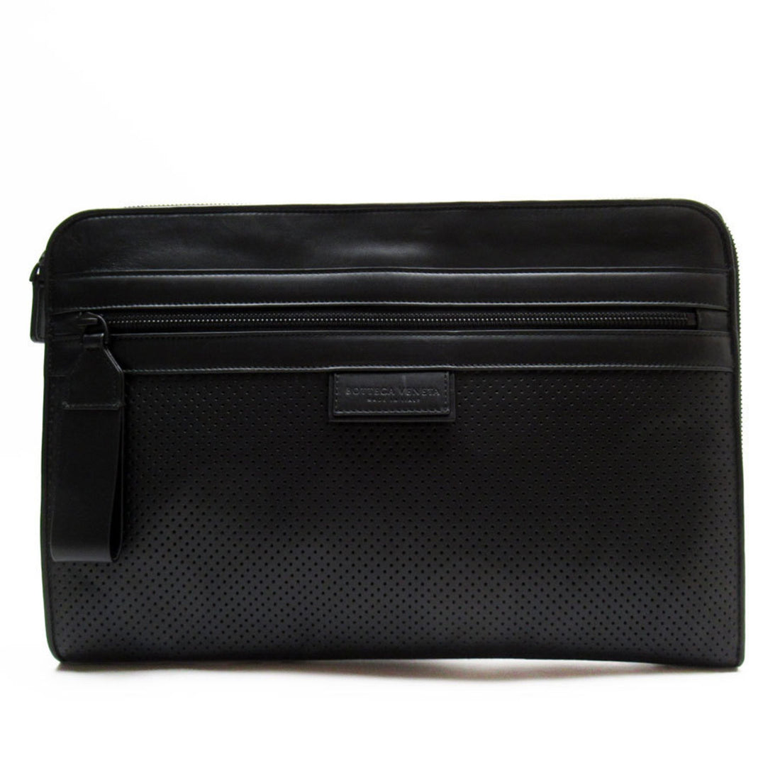 Bottega Veneta Black Leather Clutch Bag