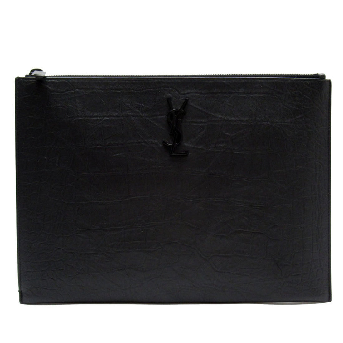 Saint Laurent Cassandra Black Leather Clutch Bag