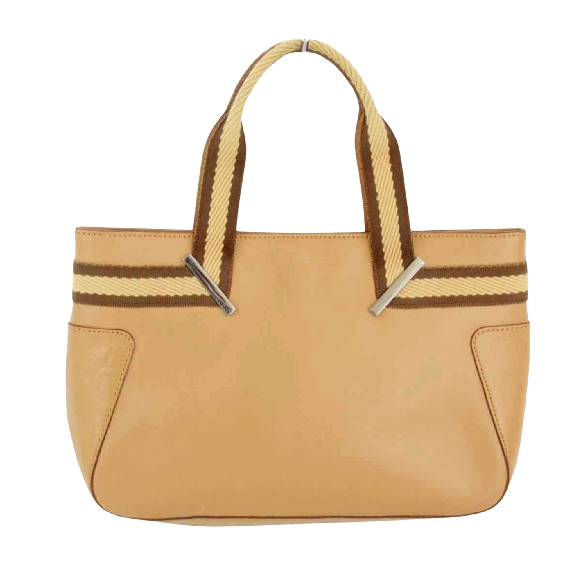 Gucci Web Camel Leather Handbag 