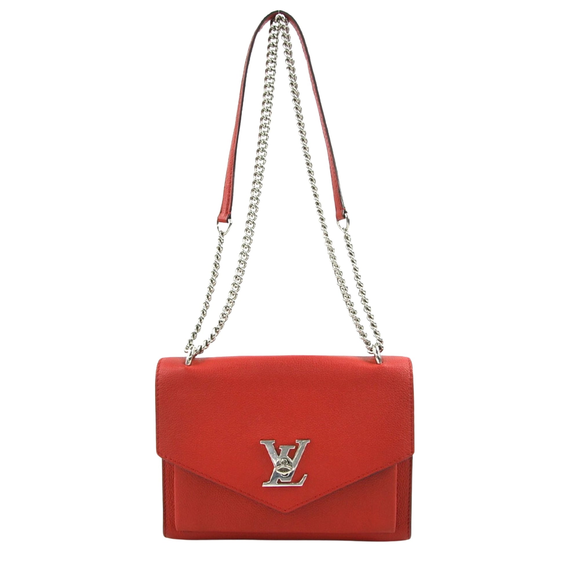 Louis Vuitton Mylockme Red Leather Shoulder Bag