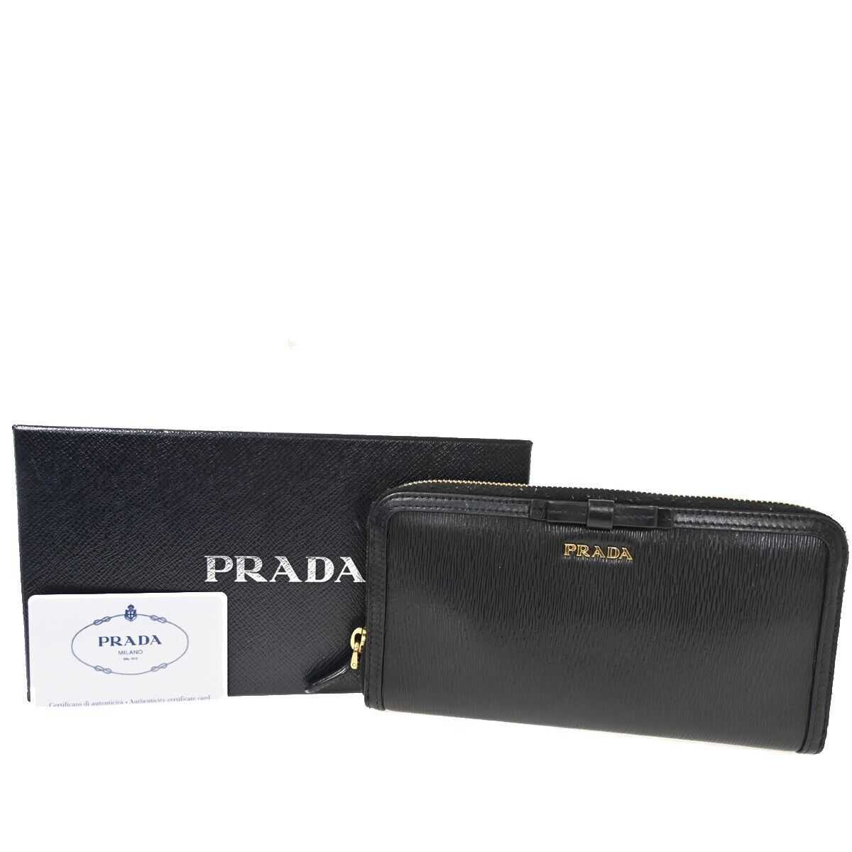 Prada Black Leather Wallet 