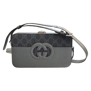 Gucci Interlocking G Grey Canvas Shoulder Bag