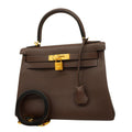 Hermès Kelly 28 Brown Leather Handbag 