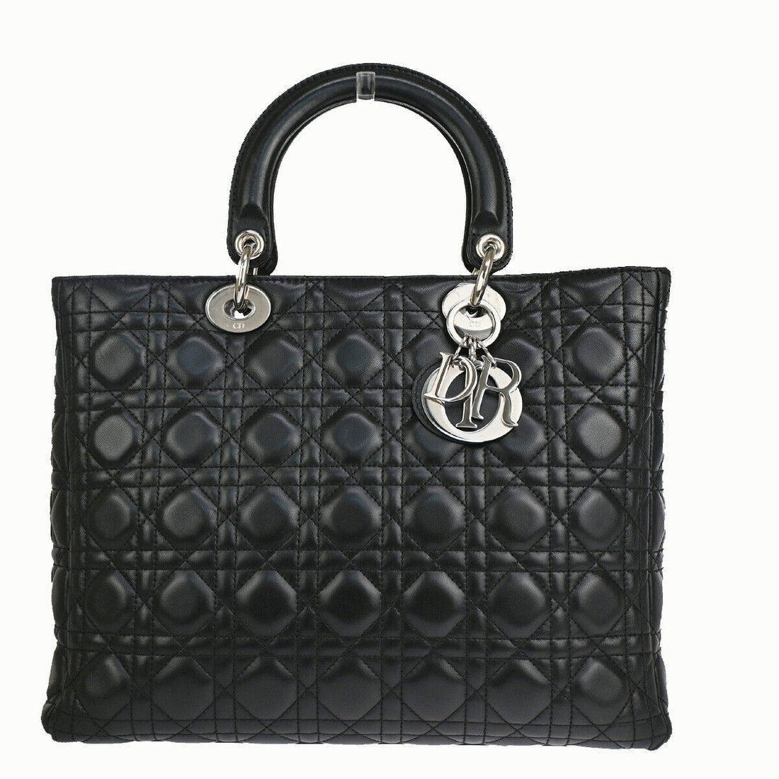 Dior Lady Dior Black Leather Handbag 