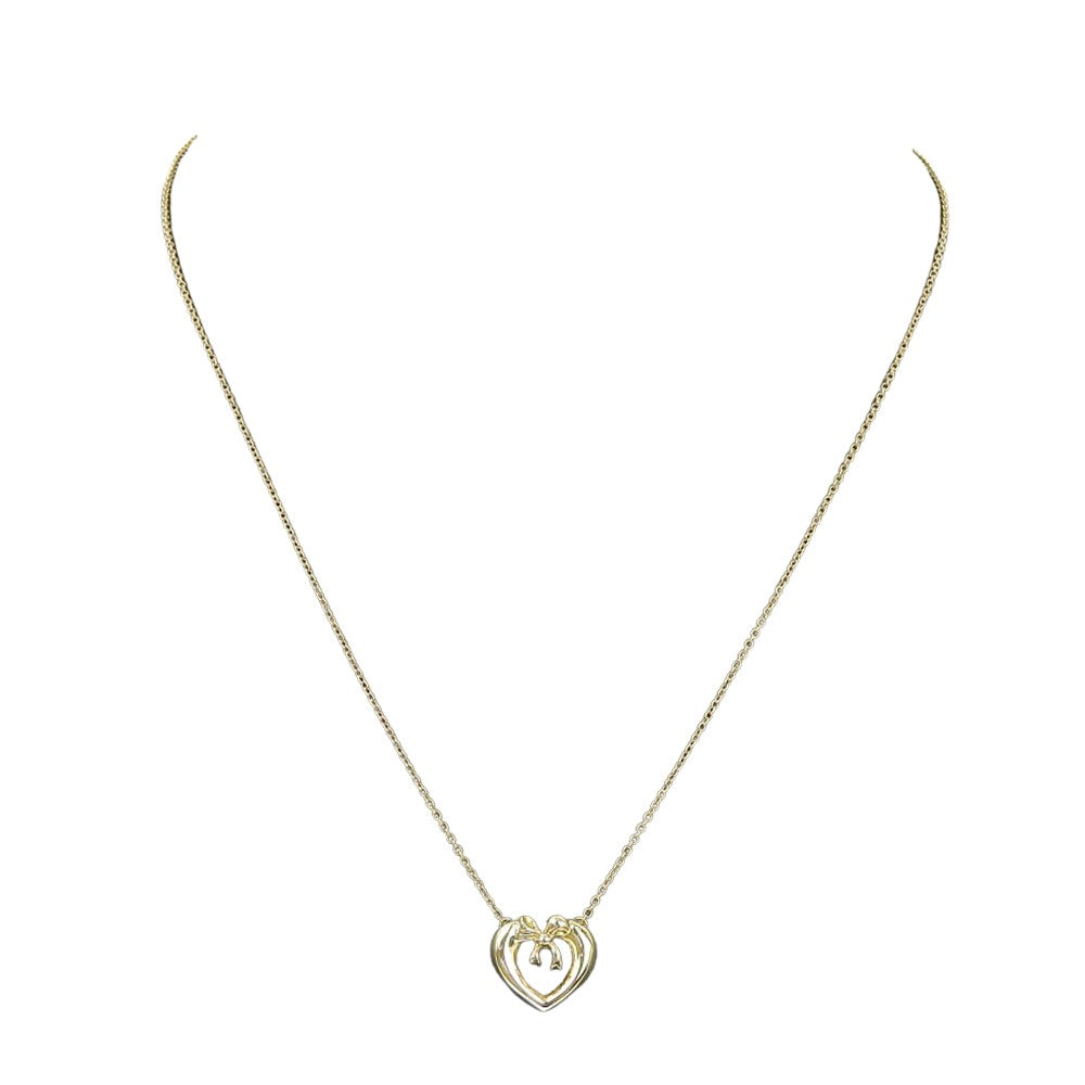 Tiffany & Co Heart Ribbon Gold Yellow Gold Necklace 