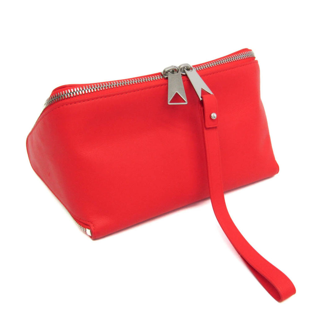 Bottega Veneta Organizer Red Leather Clutch Bag