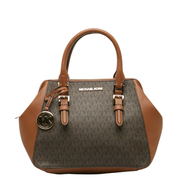 Michael Kors Charlotte Brown Canvas Handbag 