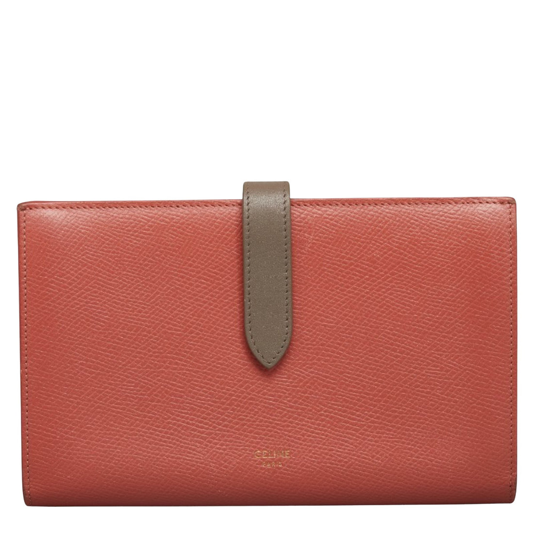 Céline Large Strap Wallet Pink Leather Wallet 