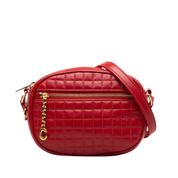 Céline C charm Red Leather Shoulder Bag