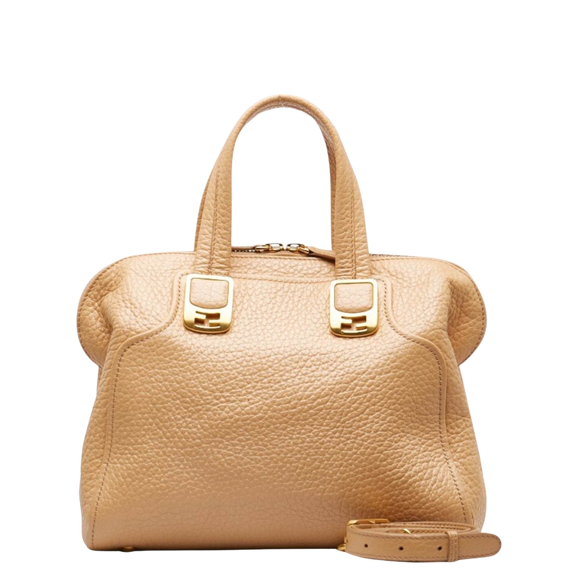 Fendi Chameleon Beige Leather Handbag 