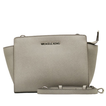 Michael Kors Selma Grey Leather Shoulder Bag