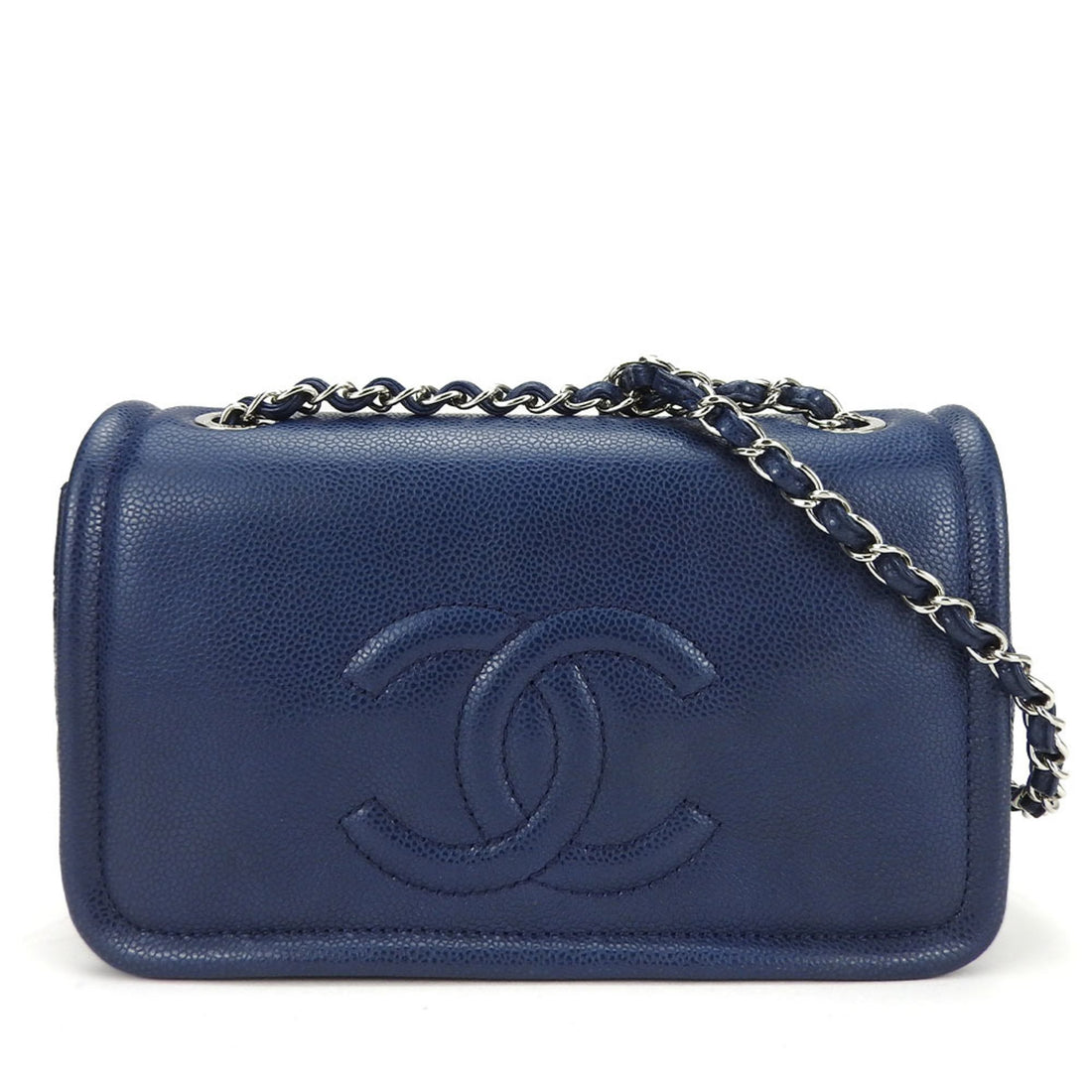 Chanel Wallet On Chain Navy Leather Shoulder Bag