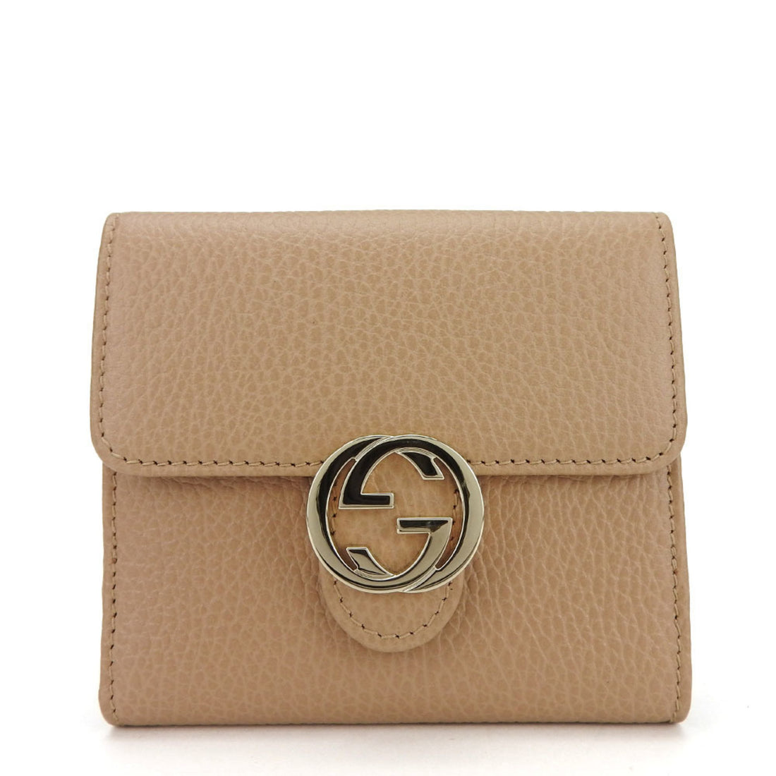 Gucci Interlocking Beige Leather Wallet 