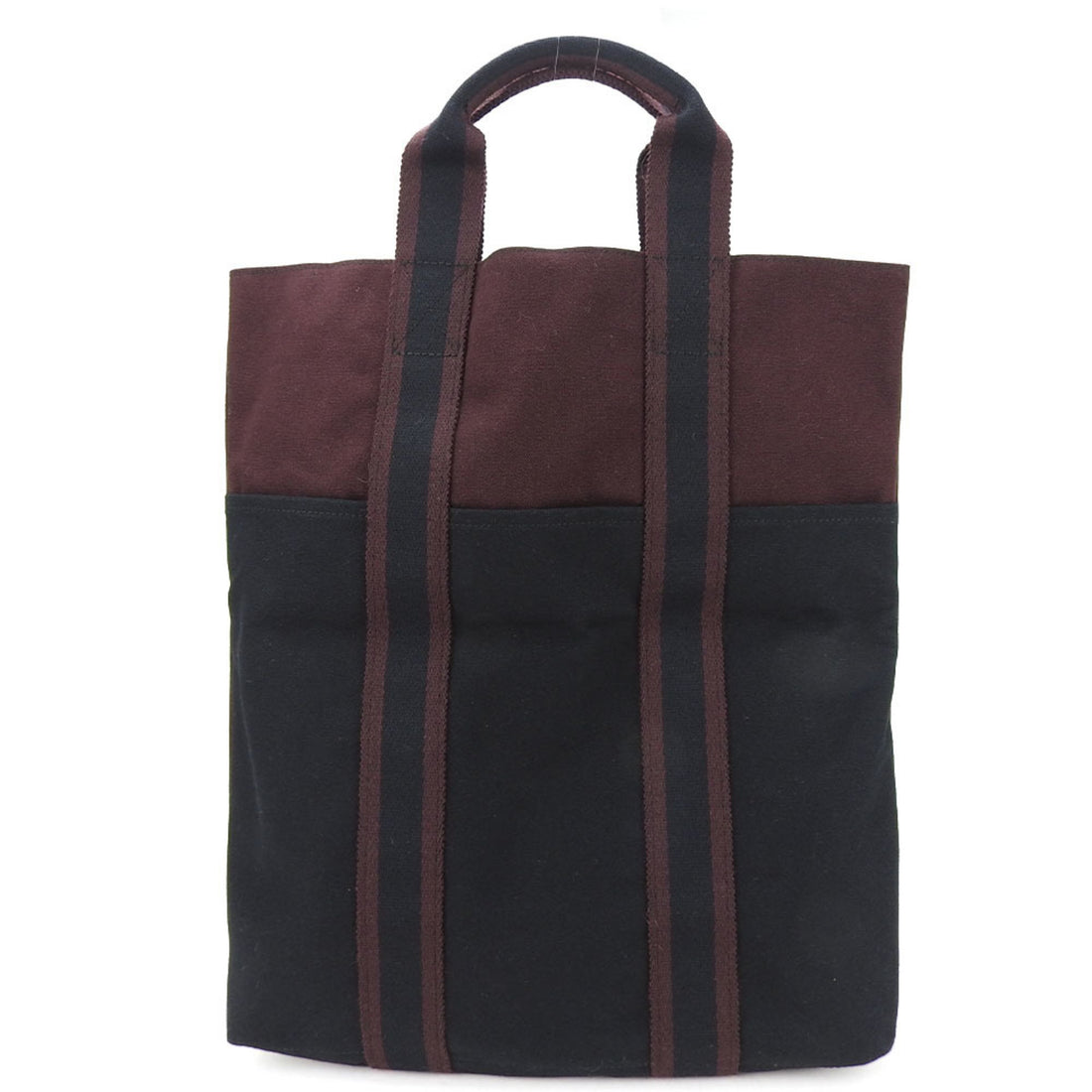 Hermès Kara Burgundy Canvas Tote Bag