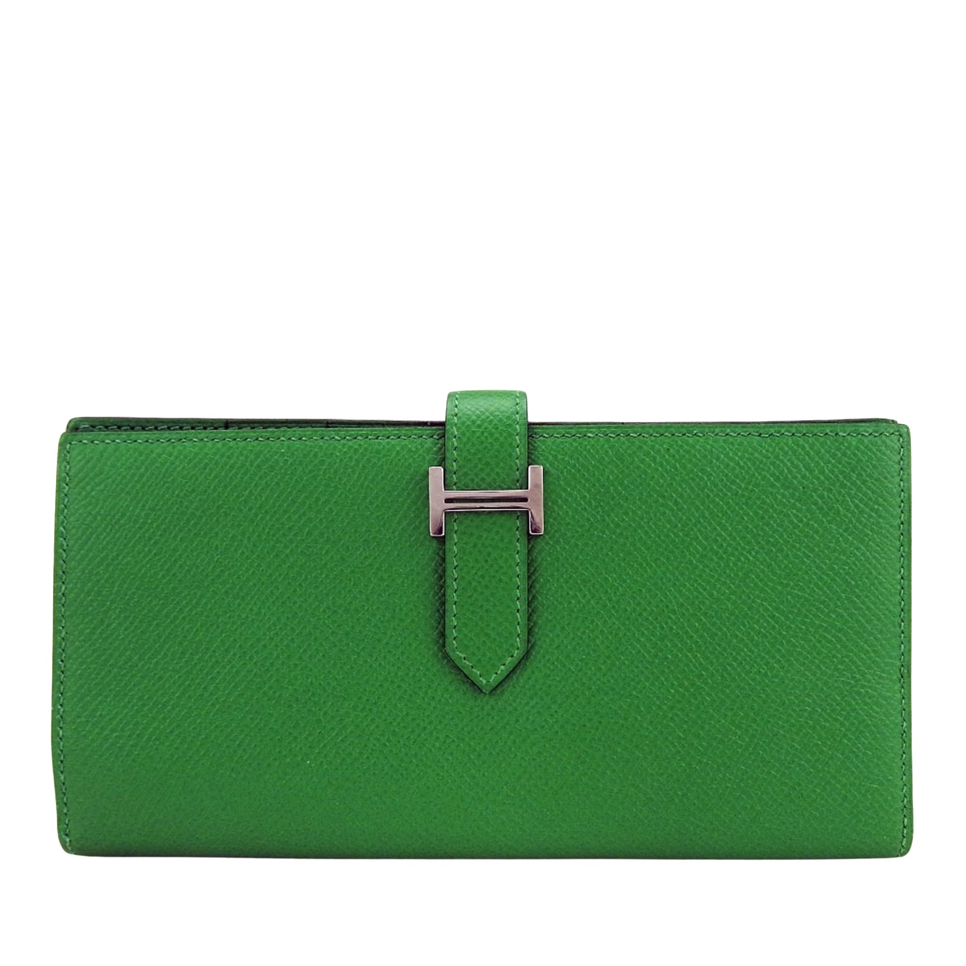 Hermès Béarn Green Leather Wallet 