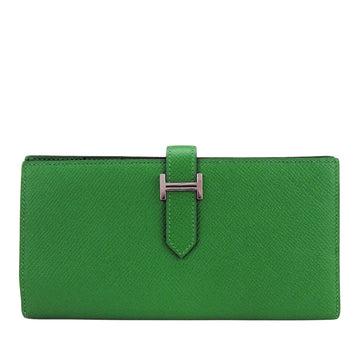 Hermès Béarn Green Leather Wallet 