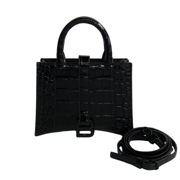 Balenciaga Hourglass Black Leather Handbag 