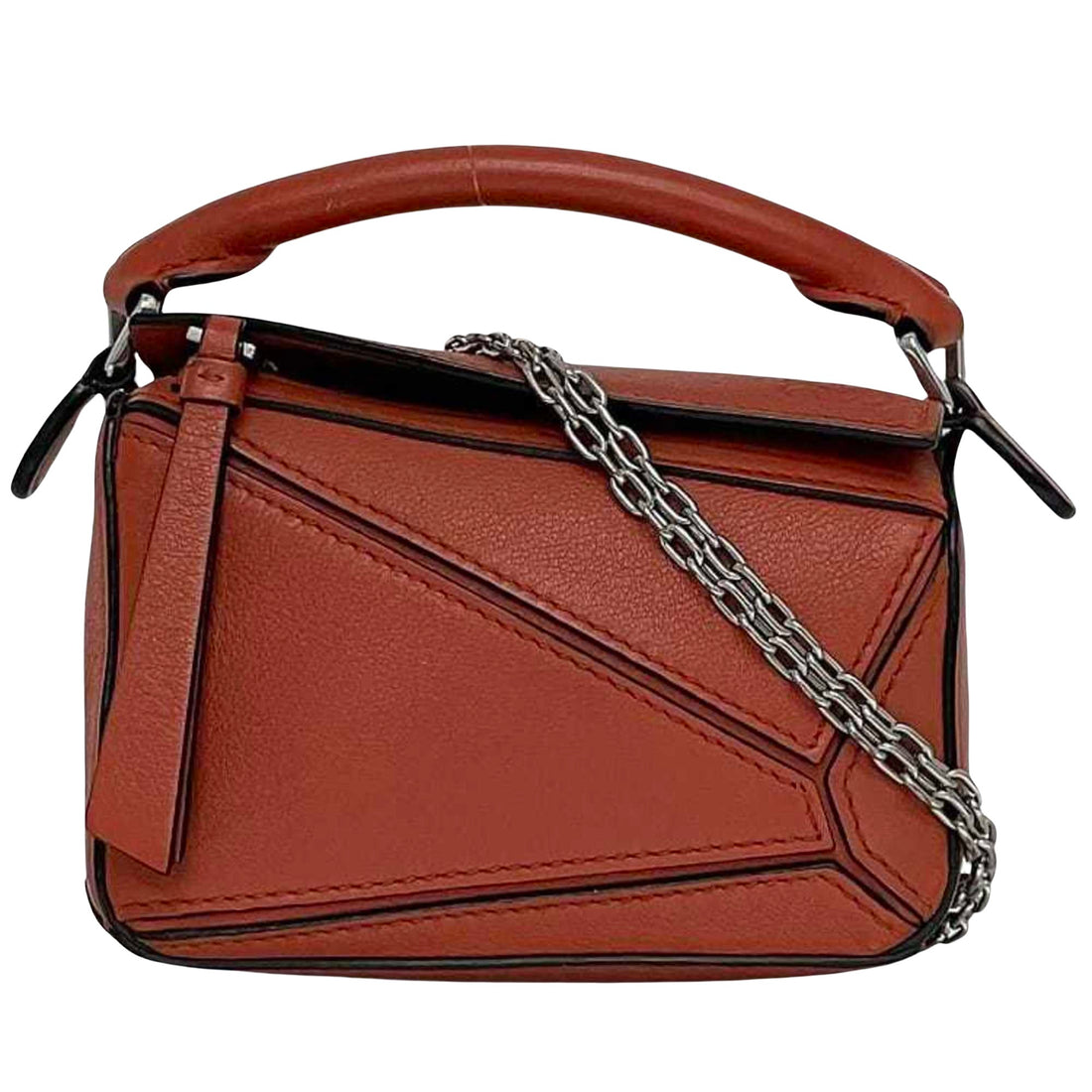 Loewe Puzzle Orange Leather Handbag 