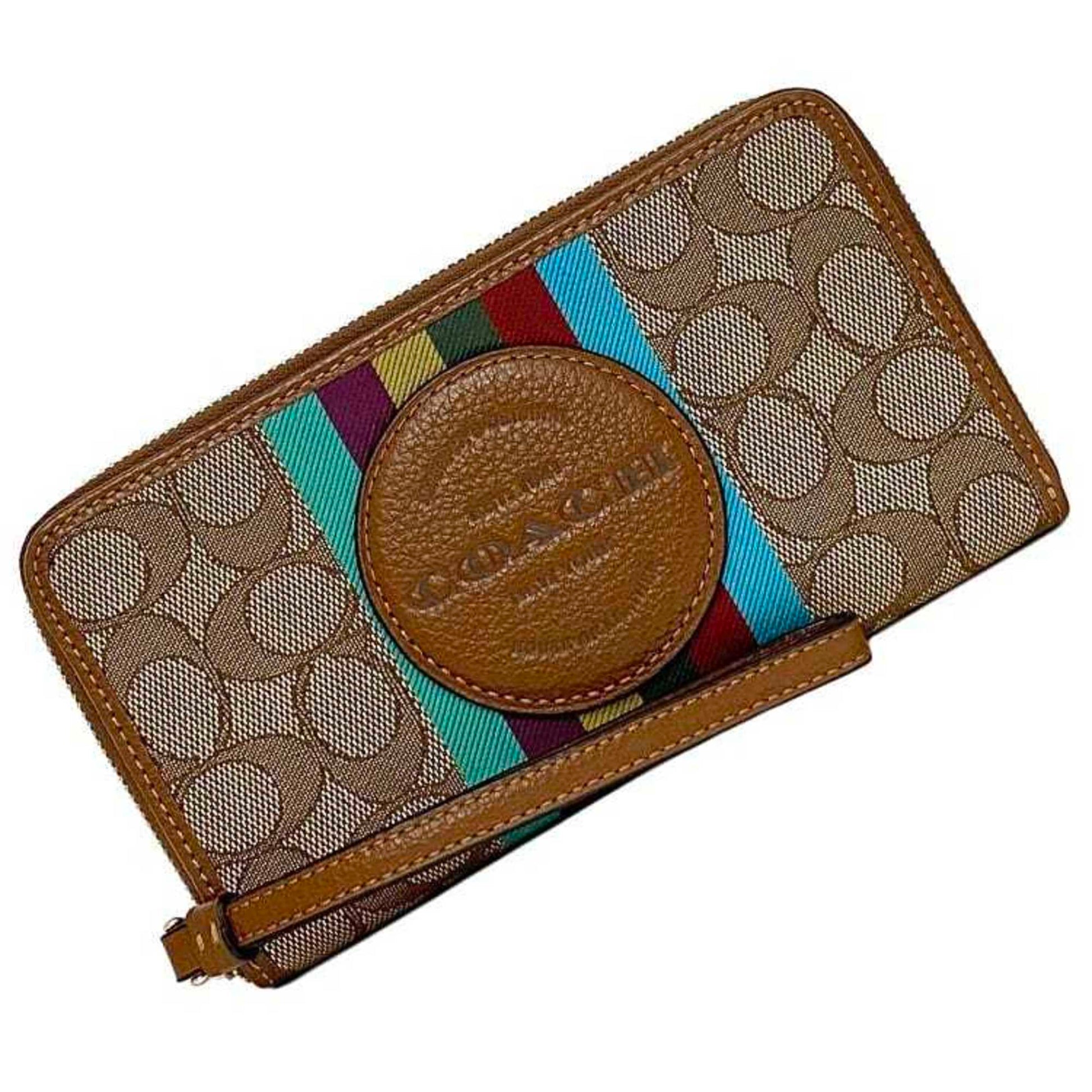 Coach Signature Brown Canvas Wallet 