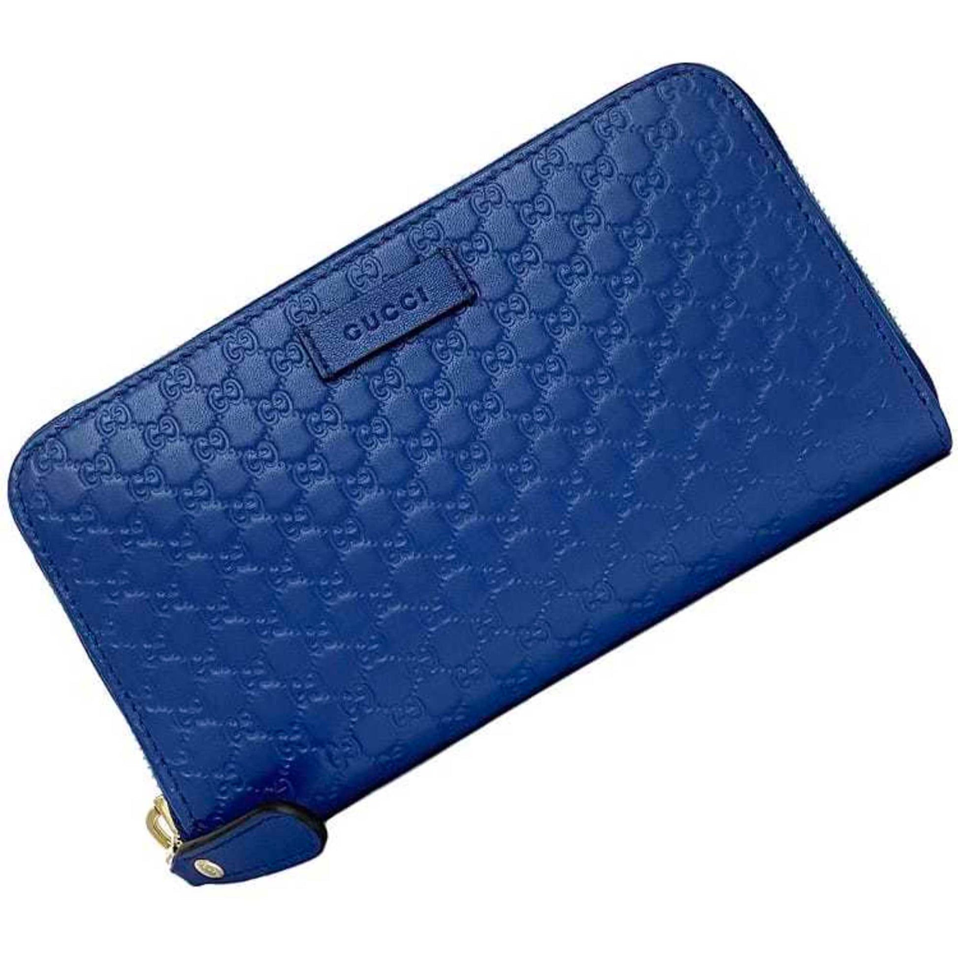 Gucci Micro guccissima Blue Leather Wallet 