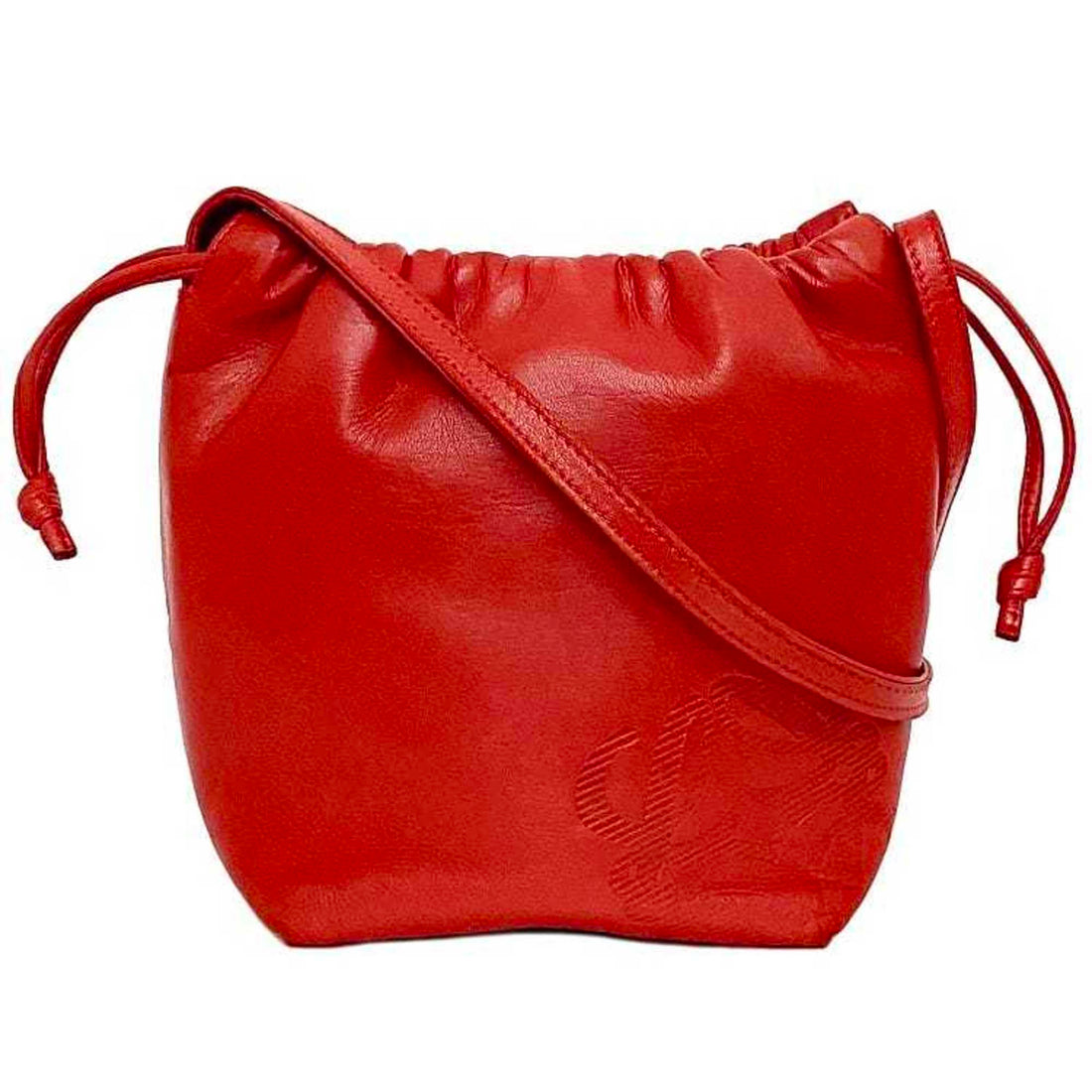 Loewe Anagram Red Leather Shoulder Bag