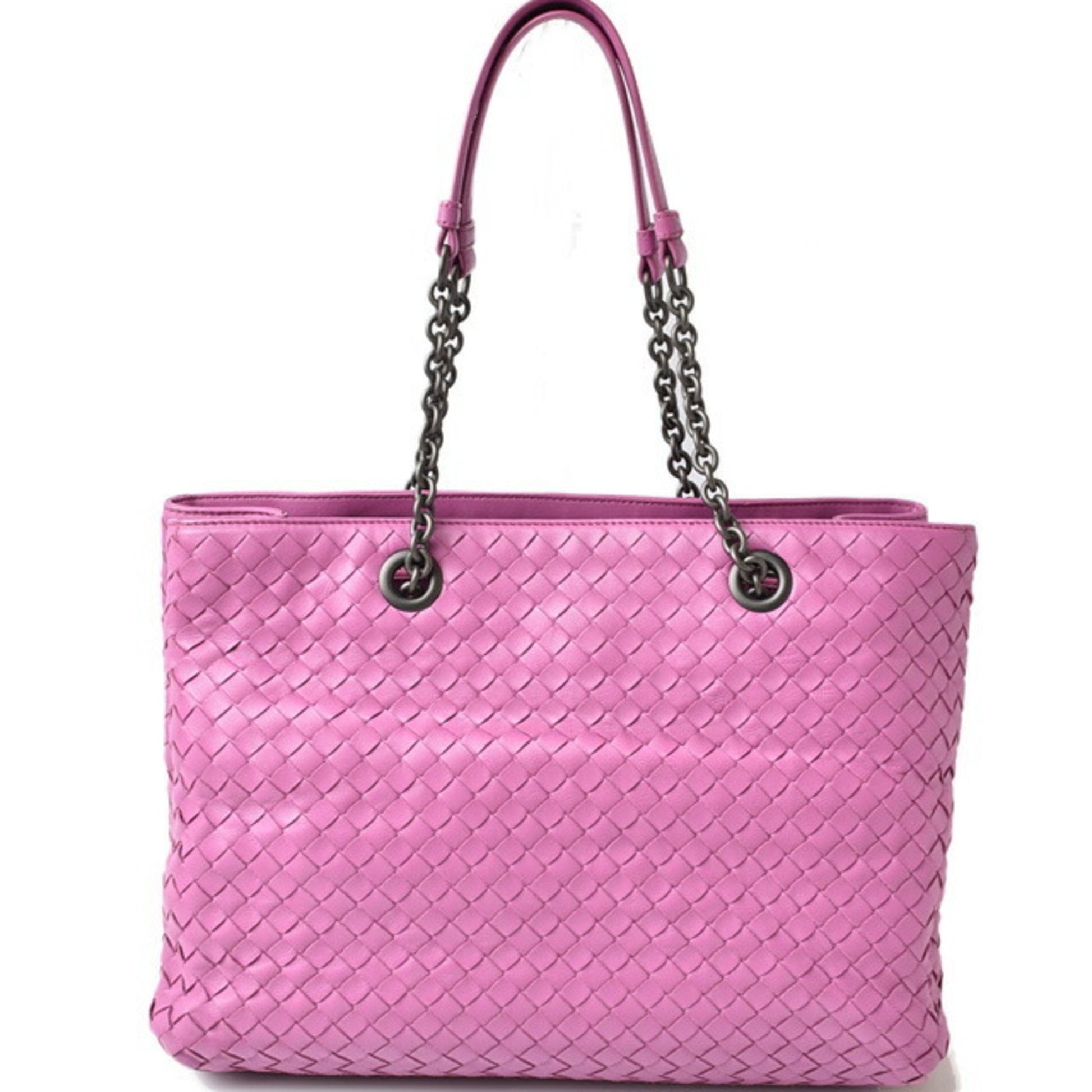 Bottega Veneta Intrecciato Pink Leather Tote Bag