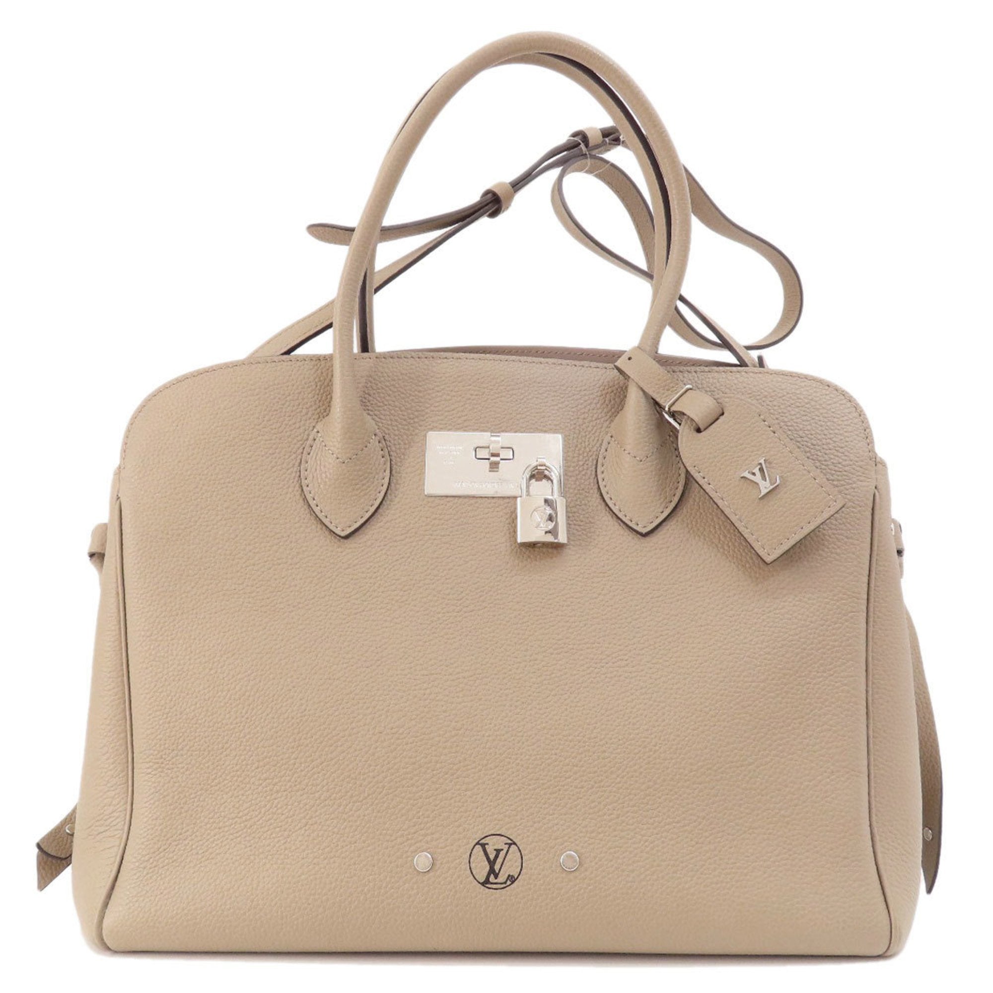 Louis Vuitton Mira Beige Leather Handbag 