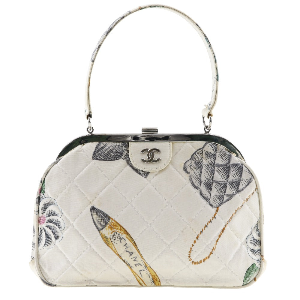 Chanel White Canvas Handbag 