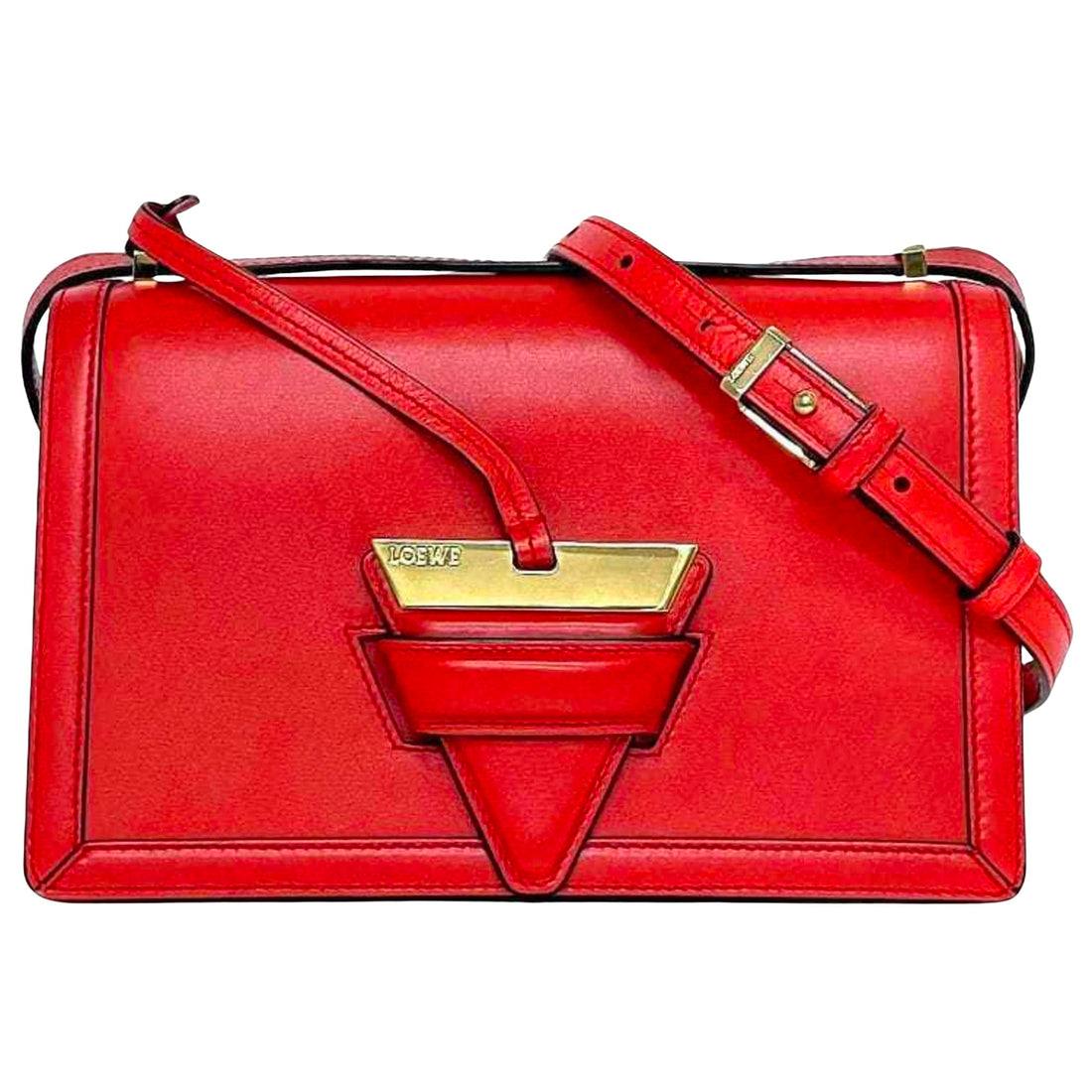 Loewe Barcelona Red Leather Shoulder Bag