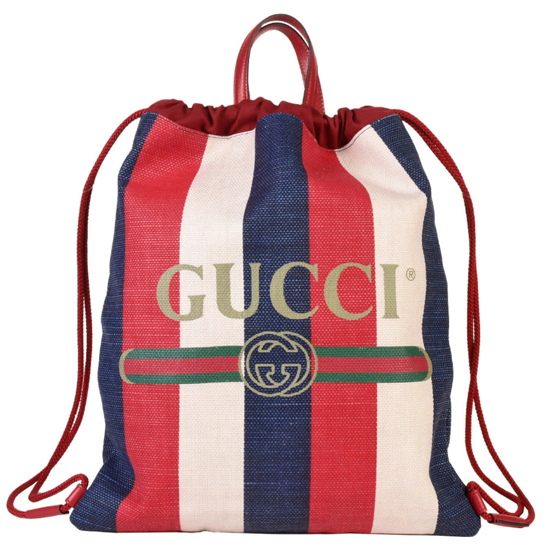 Gucci Drawstring Multicolour Canvas Backpack Bag